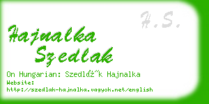 hajnalka szedlak business card